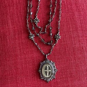 3 strand medallion Virgins Saints & Angels necklace